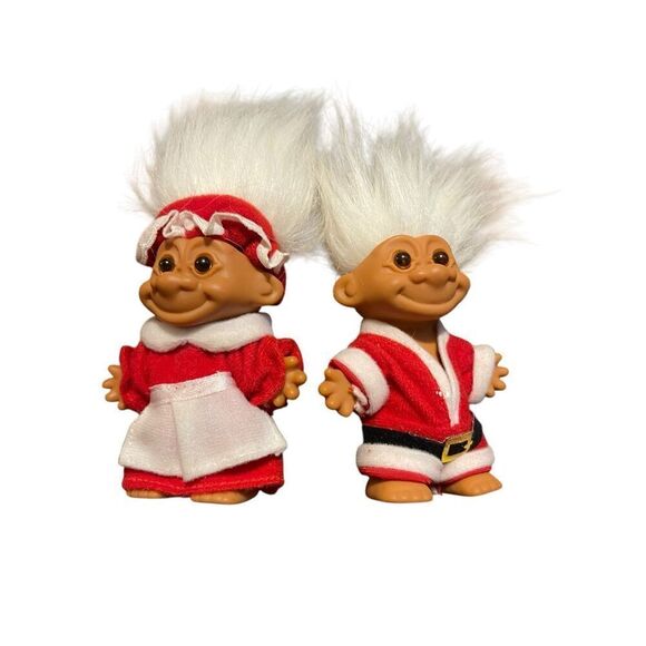 Lot of 4 Mrs. Santa Claus Caroler Reindeer Christmas Ornaments Troll Dolls - Picture 5 of 16